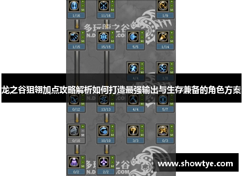 龙之谷狙翎加点攻略解析如何打造最强输出与生存兼备的角色方案